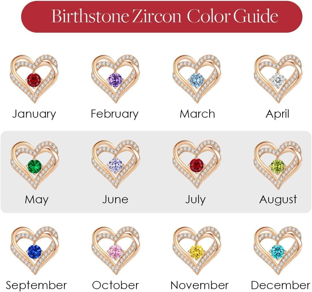 imageCDE Forever Love Heart Stud Earrings for Women 925 Sterling Silver Birthstone Heart Stud Earrings Christmas Day Mothers Day Gift Anniversary Birthday Jewelry Gifts for Women Wife HerRose Gold07Jul