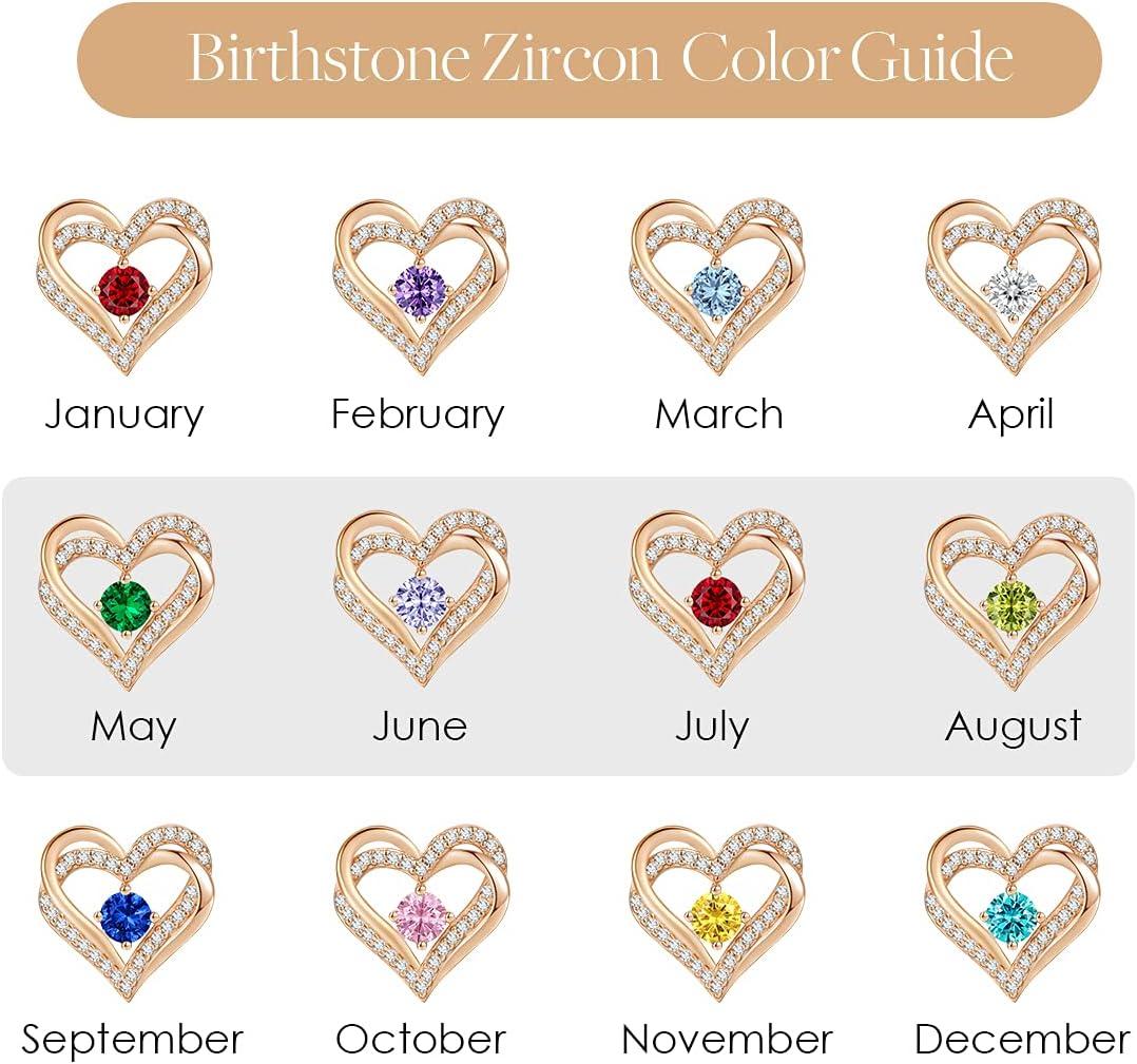 imageCDE Forever Love Heart Stud Earrings for Women 925 Sterling Silver Birthstone Heart Stud Earrings Christmas Day Mothers Day Gift Anniversary Birthday Jewelry Gifts for Women Wife HerRose Gold11Nov