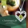 CDE Valentine’s Day Gift Forever Love Heart Necklaces for Women, Wedding Anniversary, Birthday Mothers Christmas Day Gifts for Mom, Mother, Wife, S925 Silver Jewelry with Birthstone Pendant(Sliver-08-Aug)