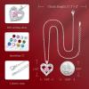 CDE Valentine’s Day Gift Forever Love Heart Necklaces for Women, Wedding Anniversary, Birthday Mothers Christmas Day Gifts for Mom, Mother, Wife, S925 Silver Jewelry with Birthstone Pendant(Sliver-10-Oct)