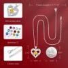 CDE Valentine’s Day Gift Forever Love Heart Necklaces for Women, Wedding Anniversary, Birthday Mothers Christmas Day Gifts for Mom, Mother, Wife, S925 Silver Jewelry with Birthstone Pendant(Sliver-11-Nov)