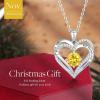 CDE Valentine’s Day Gift Forever Love Heart Necklaces for Women, Wedding Anniversary, Birthday Mothers Christmas Day Gifts for Mom, Mother, Wife, S925 Silver Jewelry with Birthstone Pendant(Sliver-11-Nov)