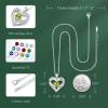 CDE Valentine’s Day Gift Forever Love Heart Necklaces for Women, Wedding Anniversary, Birthday Mothers Christmas Day Gifts for Mom, Mother, Wife, S925 Silver Jewelry with Birthstone Pendant(Sliver-08-Aug)
