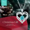 CDE Valentine’s Day Gift Forever Love Heart Necklaces for Women, Wedding Anniversary, Birthday Mothers Christmas Day Gifts for Mom, Mother, Wife, S925 Silver Jewelry with Birthstone Pendant(Sliver-12-Dec)