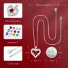 CDE Valentine’s Day Gift Forever Love Heart Necklaces for Women, Wedding Anniversary, Birthday Mothers Christmas Day Gifts for Mom, Mother, Wife, S925 Silver Jewelry with Birthstone Pendant(Sliver-07-July)