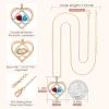 CDE Valentines Gifts for Women Rose Gold Double Birthstone Necklace for Women, Personalized Pendant Jewelry Mothers Day Birthday Gift for Mom Wife(07-12-Jul-Dec Birthstone)