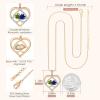 CDE Valentines Gifts for Women Rose Gold Double Birthstone Necklace for Women, Personalized Pendant Jewelry Mothers Day Birthday Gift for Mom Wife(08-09-Aug-Sept Birthstone)