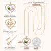CDE Valentines Gifts for Women Rose Gold Double Birthstone Necklace for Women, Personalized Pendant Jewelry Mothers Day Birthday Gift for Mom Wife(08-10-Aug-Oct Birthstone)