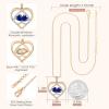 CDE Valentines Gifts for Women Rose Gold Double Birthstone Necklace for Women, Personalized Pendant Jewelry Mothers Day Birthday Gift for Mom Wife(09-09-Sept-Sept Birthstone)
