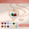 CDE Valentines Gifts for Women Rose Gold Double Birthstone Necklace for Women, Personalized Pendant Jewelry Mothers Day Birthday Gift for Mom Wife(09-11-Sept-Nov Birthstone)