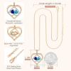 CDE Valentines Gifts for Women Rose Gold Double Birthstone Necklace for Women, Personalized Pendant Jewelry Mothers Day Birthday Gift for Mom Wife(09-12-Sept-Dec Birthstone)