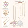 CDE Valentines Gifts for Women Rose Gold Double Birthstone Necklace for Women, Personalized Pendant Jewelry Mothers Day Birthday Gift for Mom Wife(10-10-Oct-Oct Birthstone)