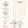 CDE Valentines Gifts for Women Rose Gold Double Birthstone Necklace for Women, Personalized Pendant Jewelry Mothers Day Birthday Gift for Mom Wife(10-12-Oct-Dec Birthstone)