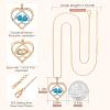 CDE Valentines Gifts for Women Rose Gold Double Birthstone Necklace for Women, Personalized Pendant Jewelry Mothers Day Birthday Gift for Mom Wife(12-12-Dec-Dec Birthstone)
