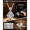 CDE Trendy Infinity Necklace with Square Moissanite Jewelry Hypoallergenic