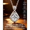 CDE Trendy Infinity Necklace with Square Moissanite Jewelry Hypoallergenic