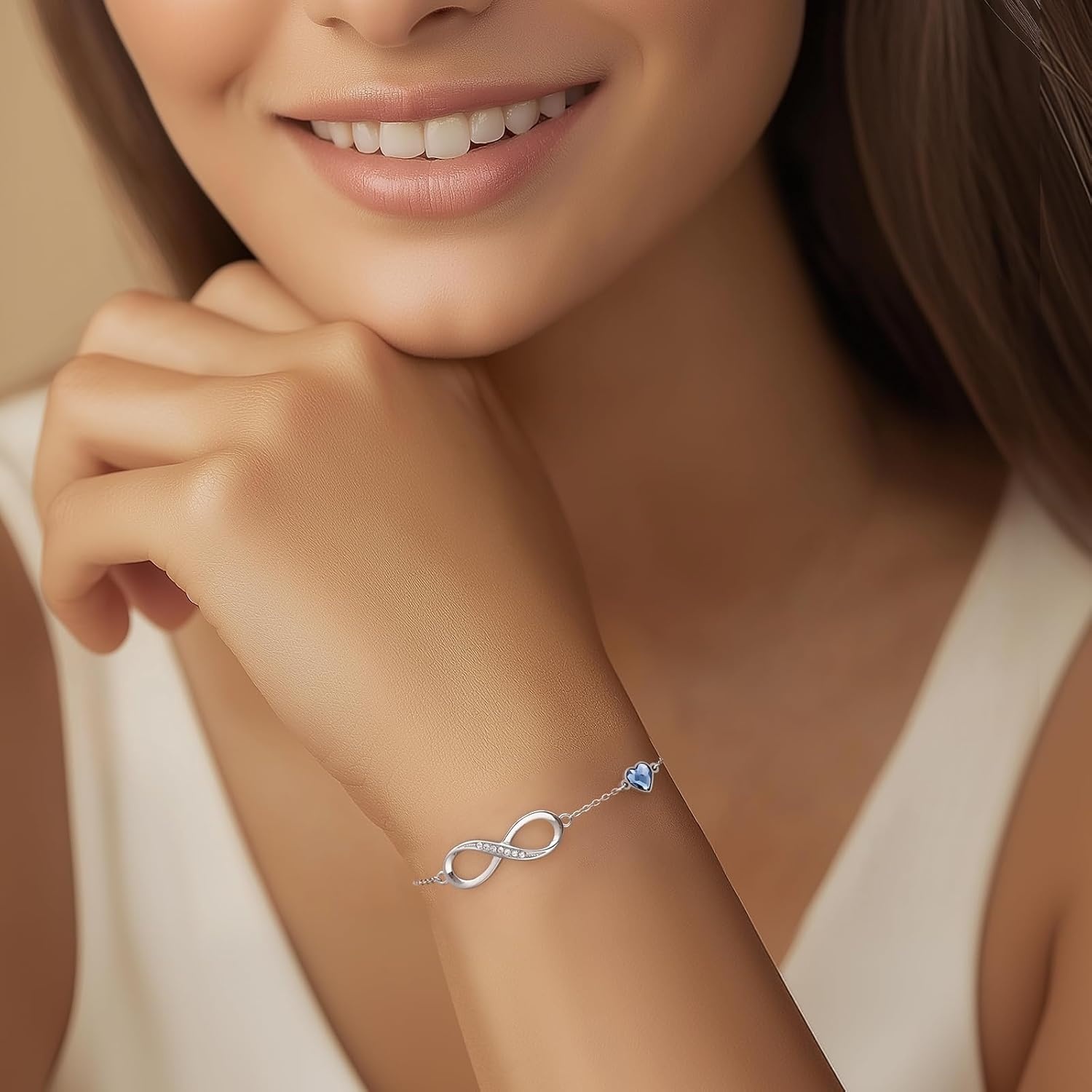 image:imageCDE Initial Heart Infinity Bracelets for Women Adjustable Dainty Letter Alphabet Charm Jewelry Birthday Gifts for Women Her Girlfriend Mom Wife12L