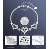 CDE 18K Rose Gold Heart Bracelets,Birthstone Jewelry Gifts for Women(04-Apr-Clear White)