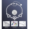 CDE 18K Rose Gold Heart Bracelets,Birthstone Jewelry Gifts for Women(06-Jun-Alexandrite Light Purple)