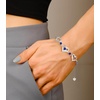 CDE 18K Rose Gold Heart Bracelets,Birthstone Jewelry Gifts for Women(09-Sept-Sapphire Blue)