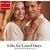 CDE 18K Rose Gold Heart Bracelets,Birthstone Jewelry Gifts for Women(Cuban Link-01/07-Jan/Jul-Ruby Red)