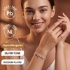 CDE 18K Rose Gold Heart Bracelets,Birthstone Jewelry Gifts for Women(Cuban Link-01/07-Jan/Jul-Ruby Red)
