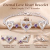 CDE 18K Rose Gold Heart Bracelets,Birthstone Jewelry Gifts for Women(Cuban Link-02-Feb-Tanzanite Purple)