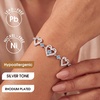 CDE 18K Rose Gold Heart Bracelets,Birthstone Jewelry Gifts for Women(Cuban Link-03-Mar-Aquamarine Blue)