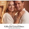 CDE 18K Rose Gold Heart Bracelets,Birthstone Jewelry Gifts for Women(Cuban Link-04-Apr-Clear White)