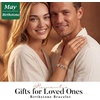 CDE 18K Rose Gold Heart Bracelets,Birthstone Jewelry Gifts for Women(Cuban Link-05-May-Emerald Green)
