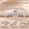 CDE 18K Rose Gold Heart Bracelets,Birthstone Jewelry Gifts for Women(Cuban Link-06-Jun-Alexandrite Light Purple)