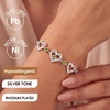 CDE 18K Rose Gold Heart Bracelets,Birthstone Jewelry Gifts for Women(Cuban Link-08-Aug-Peridot Green)