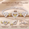 CDE 18K Rose Gold Heart Bracelets,Birthstone Jewelry Gifts for Women(Cuban Link-11-Nov-Citrine Yellow)