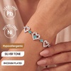 CDE 18K Rose Gold Heart Bracelets,Birthstone Jewelry Gifts for Women(Cuban Link-12-Dec-Zircon Blue)