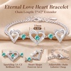 CDE 18K Rose Gold Heart Bracelets,Birthstone Jewelry Gifts for Women(Cuban Link-12-Dec-Zircon Blue)