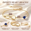 CDE Birthstone Infinity Bracelet 14K Gold Plated Jewelry Gift for Women(09-Set.-Sapphire Blue)
