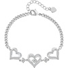 CDE 18K Rose Gold Heart Bracelets,Birthstone Jewelry Gifts for Women(Cuban Link-04-Apr-Clear White)