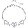 CDE 18K Rose Gold Heart Bracelets,Birthstone Jewelry Gifts for Women(Cuban Link-06-Jun-Alexandrite Light Purple)