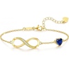 CDE Birthstone Infinity Bracelet 14K Gold Plated Jewelry Gift for Women(09-Set.-Sapphire Blue)