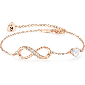 CDE Initial Heart Infinity Bracelets for Women Adjustable Dainty Letter Alphabet Charm Jewelry Birthday Gifts for Women Her Girlfriend Mom Wife(02-B)